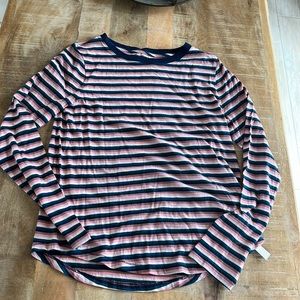 Whisper Cotton Rib-Crewneck Long-Sleeve Tee